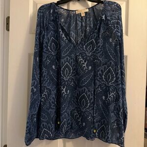 Michael Kors Blue Paisley Women's Top